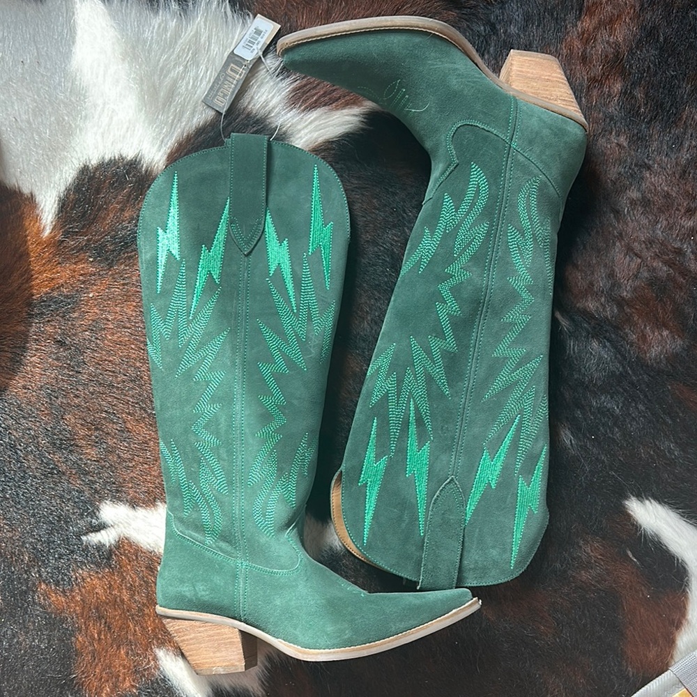 Green Western Cowboy Boots